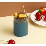 Casa si Gradina - Bucatarie si vesela - Ustensile bucatarie - Rasnite si dozatoare condimente - Suport Scobitori, Flippy, Automat, cu Buton si Capac, din PP, 9.5x6 cm, Albastru - Infinity.ro