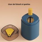 Casa si Gradina - Bucatarie si vesela - Ustensile bucatarie - Rasnite si dozatoare condimente - Suport Scobitori, Flippy, Automat, cu Buton si Capac, din PP, 9.5x6 cm, Albastru - Infinity.ro