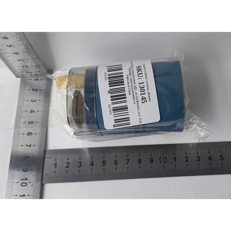 Casa si Gradina - Bucatarie si vesela - Ustensile bucatarie - Rasnite si dozatoare condimente - Suport Scobitori, Flippy, Automat, cu Buton si Capac, din PP, 9.5x6 cm, Albastru - Infinity.ro