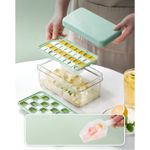 Casa si Gradina - Bucatarie si vesela - Accesorii bar - Forme cuburi de gheata - Set Cutie pentru Gheata, Flippy, Uz Casnic, 1 Tavita pentru Cuburi, Capac Etans, Lopata, 23.5x13.3x10 cm, Verde - Infinity.ro