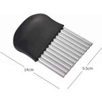 Casa si Gradina - Bucatarie si vesela - Vesela si tacamuri - Cutite si seturi de cutite - Cutit pentru Cartofi Ondulati, Flippy, pentru Legume, Forma Ondulata, Usor de Utilizat, Taiere, Negru - Infinity.ro