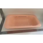 Casa si Gradina - Bucatarie si vesela - Organizare si depozitare bucatarie - Scurgator vase - Cos pentru Scurgere Chiuveta de Bucatarie, Flippy, Plastic, Telescopic, 36x20x5 cm, Roz - Infinity.ro