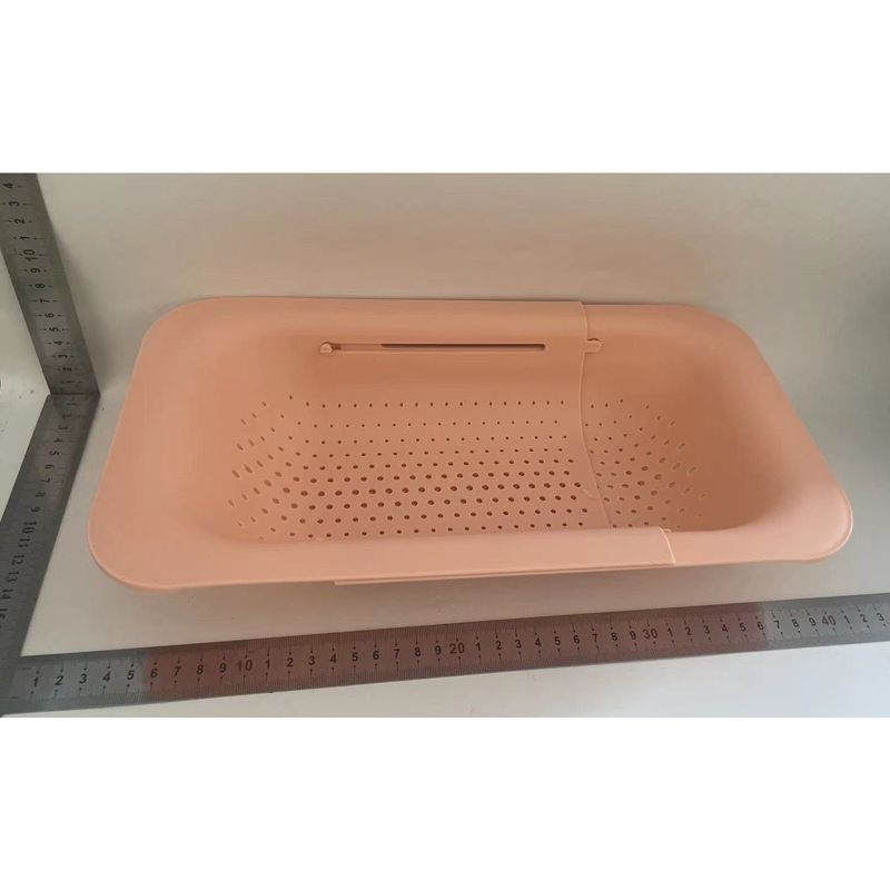Casa si Gradina - Bucatarie si vesela - Organizare si depozitare bucatarie - Scurgator vase - Cos pentru Scurgere Chiuveta de Bucatarie, Flippy, Plastic, Telescopic, 36x20x5 cm, Roz - Infinity.ro