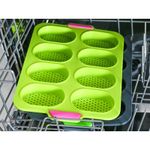Casa si Gradina - Bucatarie si vesela - Vase pentru gatit - Tavi copt - Forme de Silicon pentru Copt, Flippy, 8 Forme Ovale, pentru Paine si Prajituri, 34.5 x 23.8 x 2.5 cm, Verde/Roz - Infinity.ro