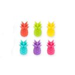 Casa si Gradina - Bucatarie si vesela - Cani si pahare - Pahare - Set 6 Accesorii pentru Pahare, Flippy, pentru Petreceri/Cocktailuri, din Silicon, Model Ananas, Multicolor - Infinity.ro
