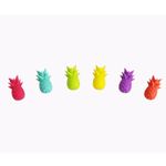 Casa si Gradina - Bucatarie si vesela - Cani si pahare - Pahare - Set 6 Accesorii pentru Pahare, Flippy, pentru Petreceri/Cocktailuri, din Silicon, Model Ananas, Multicolor - Infinity.ro