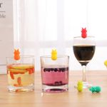 Casa si Gradina - Bucatarie si vesela - Cani si pahare - Pahare - Set 6 Accesorii pentru Pahare, Flippy, pentru Petreceri/Cocktailuri, din Silicon, Model Ananas, Multicolor - Infinity.ro