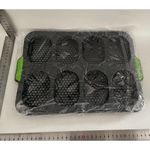 Casa si Gradina - Bucatarie si vesela - Vase pentru gatit - Tavi copt - Forme de Silicon pentru Copt, Flippy, 8 Forme Ovale, pentru Paine si Prajituri, 34.5 x 23.8 x 2.5 cm, Negru/Verde - Infinity.ro