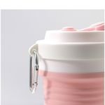 Casa si Gradina - Bucatarie si vesela - Accesorii bar - Termosuri si Cani termos - Pahar pliabil din silicon Flippy, pentru calatorii, camping, 750 ml, pai inclus, 11.6 x 19.3 cm, roz - Infinity.ro