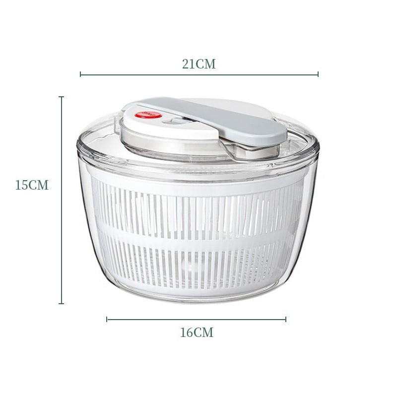 Casa si Gradina - Bucatarie si vesela - Organizare si depozitare bucatarie - Cutii alimentare - Uscator Manual pentru Salata si Verdeturi, Flippy, Plastic, 16x15x21 cm, Capacitate 3L, Alb - Infinity.ro