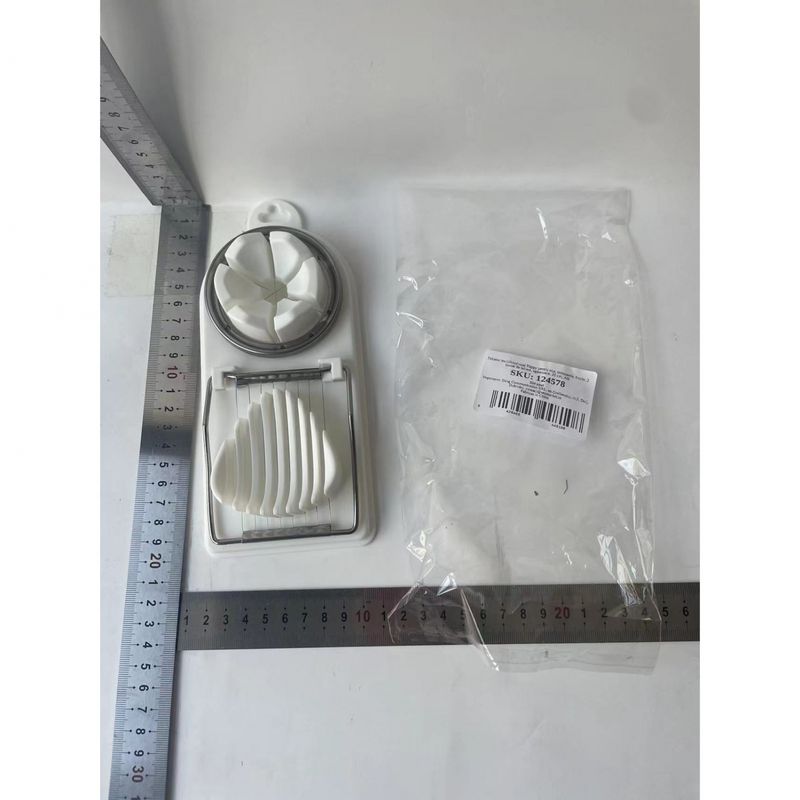 Electronice si Electrocasnice - Electrocasnice bucatarie - Mixere, tocatoare & roboti de bucatarie - Feliatoare - Feliator multifunctional Flippy pentru oua, mozzarela, fructe, 2 forme de feliere, agatatoare, 20 cm, Alb - Infinity.ro