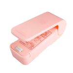 Market - Curatenie si intretinere casa - Produse bucatarie - Pungi si folii alimentare - Mini Aparat de Sigilat Pungi cu Baterii, Flippy, Etansare prin Caldura, Spate Magnetic, Portabil, 9.7x3 cm, Roz - Infinity.ro