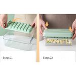 Casa si Gradina - Bucatarie si vesela - Accesorii bar - Forme cuburi de gheata - Set Cutie pentru Gheata, Flippy, Uz Casnic, Doua Tavite pentru Cuburi, Capac Etans, Lopata, 23.5x13.3x10 cm, Verde - Infinity.ro