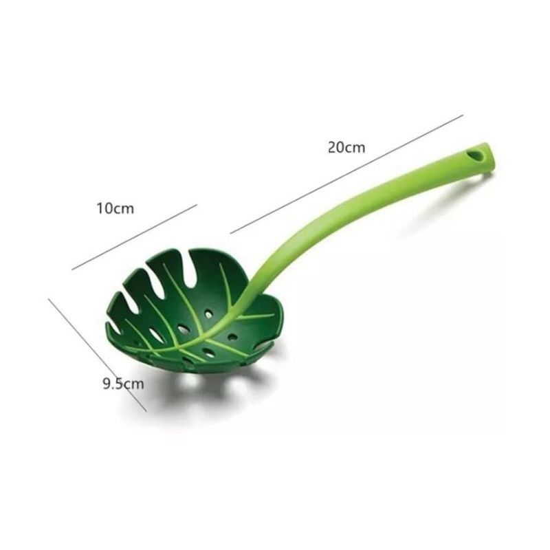 Casa si Gradina - Bucatarie si vesela - Ustensile bucatarie - Polonice, linguri si clesti de bucatarie - Ustensila bucatarie universala tip frunza, material ABS, creativa, design unic si modern, 30x9.5 cm, verde - Infinity.ro