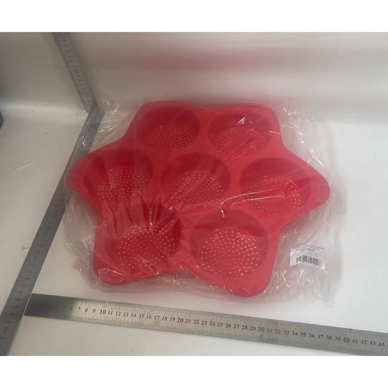 Casa si Gradina - Bucatarie si vesela - Vase pentru gatit - Tavi copt - Forme de Silicon pentru Copt, Flippy, 7 Forme Rotiunde, pentru Burgeri si Prajituri, 38.5 x 4 cm, Rosu - Infinity.ro