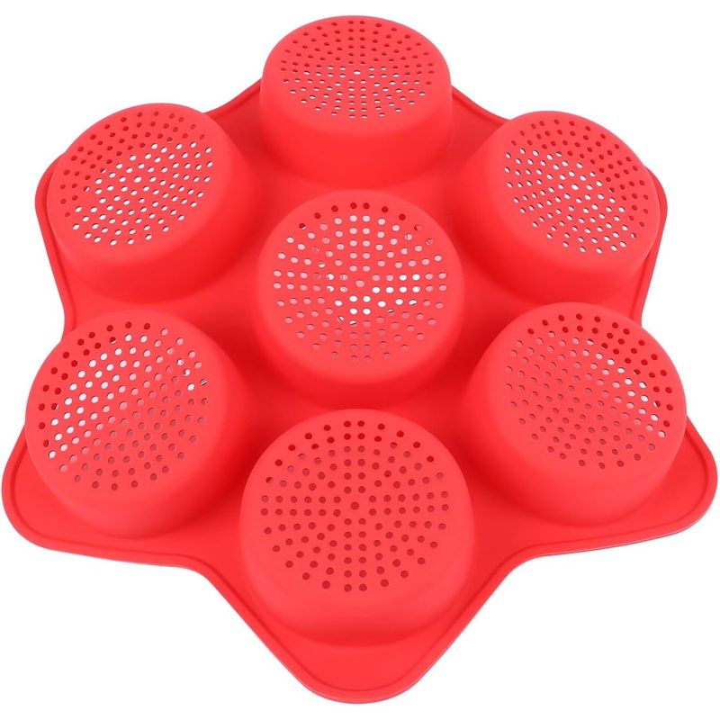 Casa si Gradina - Bucatarie si vesela - Vase pentru gatit - Tavi copt - Forme de Silicon pentru Copt, Flippy, 7 Forme Rotiunde, pentru Burgeri si Prajituri, 38.5 x 4 cm, Rosu - Infinity.ro