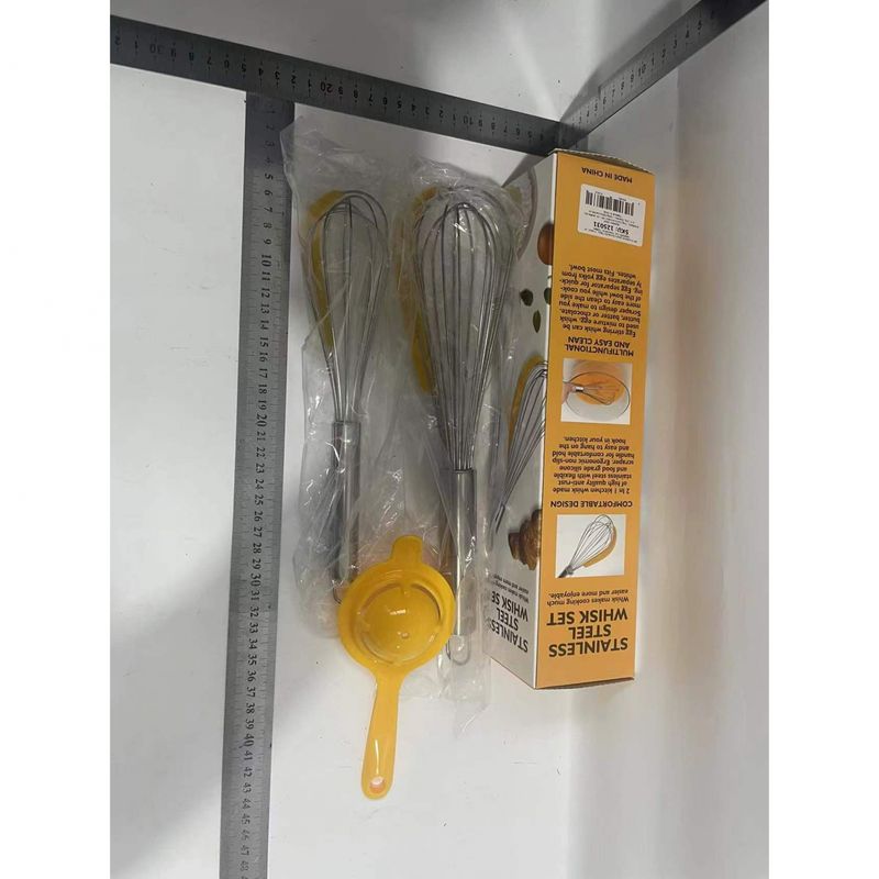 Casa si Gradina - Bucatarie si vesela - Ustensile bucatarie - Polonice, linguri si clesti de bucatarie - Set 3 ustensile pentru bucatarie Flippy, 2 teluri, un separator oua, inox/silicon, Galben - Infinity.ro