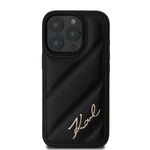 Laptop, Telefoane si Tablete - Telefoane mobile si accesorii - Accesorii Telefoane - Huse telefoane - Husa pentru iPhone 16 Pro Max - Karl Lagerfeld Diagonal Quilted Script (KLHCP16XPQDSMGK) - Negru - Infinity.ro