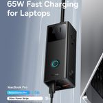 Laptop, Telefoane si Tablete - Telefoane mobile si accesorii - Accesorii Telefoane - Incarcatoare telefoane - Incarcator 3xAC, 2xUSB, 2x Type-C, 65W, Cablu 100W - Baseus (PSLA020101) - Negru - Infinity.ro