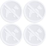 Casa si Gradina - Decoratiuni - Stickere decorative - Set stickere, avertizare, Interzis animale, autocolant, 4 buc, 8x8 cm - Infinity.ro