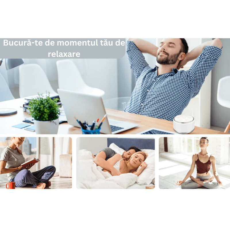 Laptop, Telefoane si Tablete - Wearables si gadgeturi - Gadgeturi - Accesorii SMART - Dispozitiv Sunete Albe, Danex, 34 sunete, pentru copii si adulti, portabil, timer, Lampa de veghe, White noise, Alb - Infinity.ro