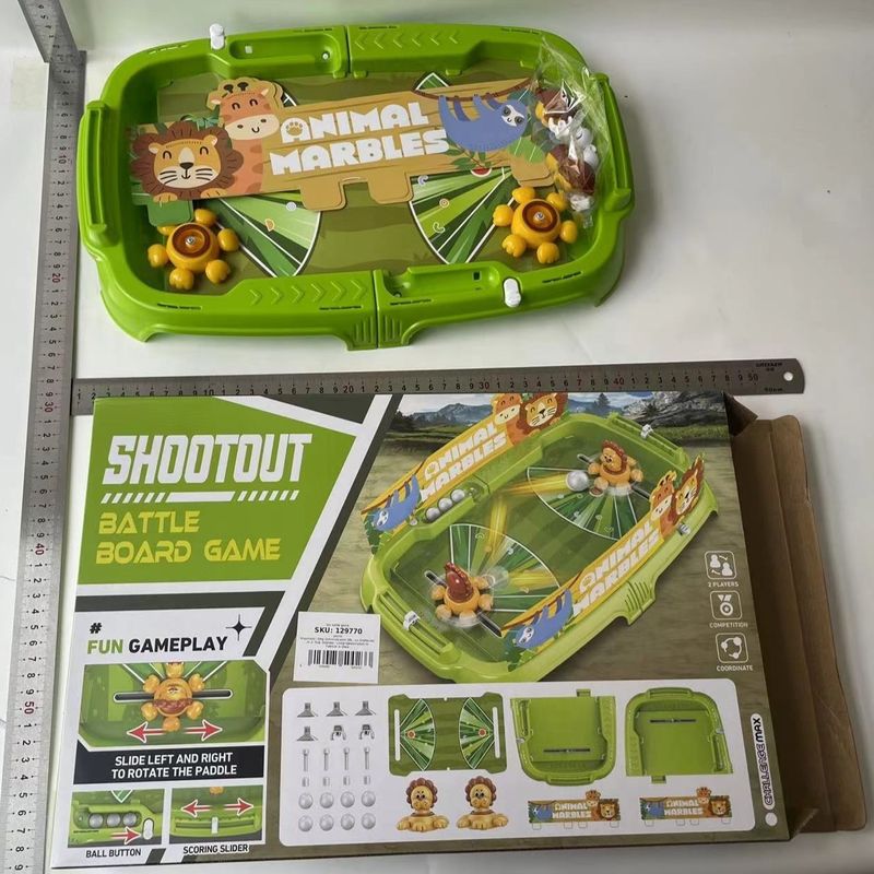 Jucarii, Copii si Bebe - Jucarii si jocuri - Jocuri si puzzle - Jocuri de societate - Joc de Masa Interactiv Lion Battle pentru Copii, Flippy, 4 Mingi, Tabela Scor, 40.7x27x14 cm, Verde - Infinity.ro
