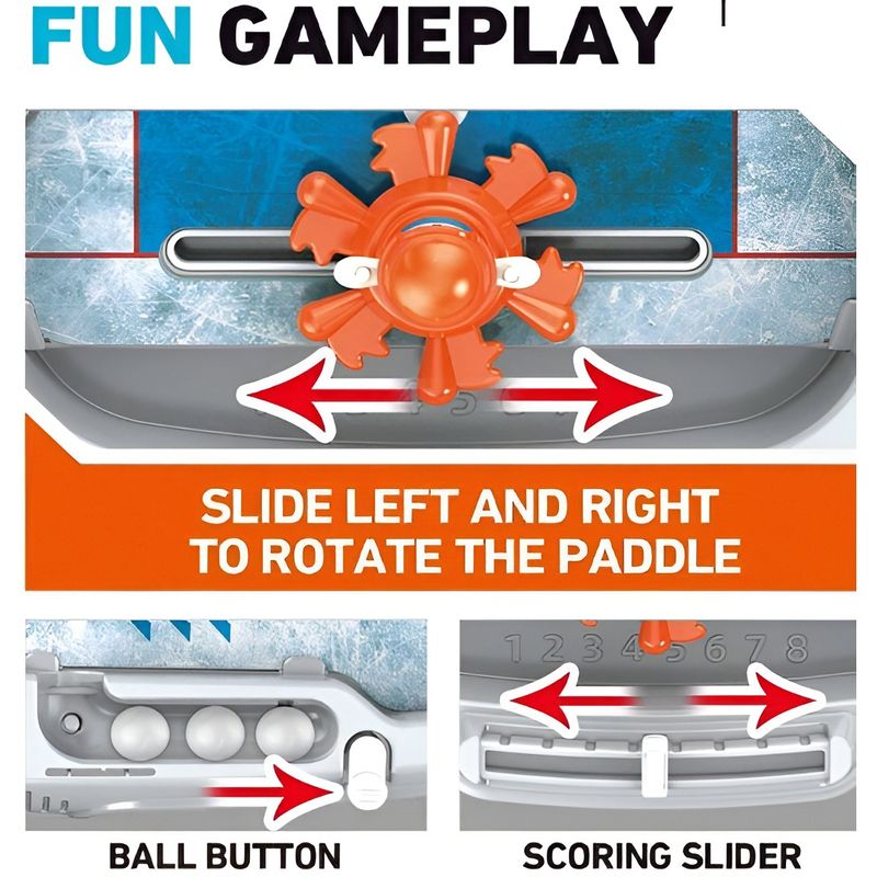 Jucarii, Copii si Bebe - Jucarii si jocuri - Jocuri si puzzle - Jocuri de societate - Joc de Masa Interactiv Ice Hockey pentru Copii, Flippy, 4 Mingi, Tabela Scor, 40.7x27x14.5 cm, Multicolor - Infinity.ro