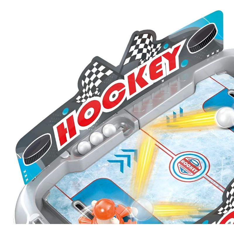 Jucarii, Copii si Bebe - Jucarii si jocuri - Jocuri si puzzle - Jocuri de societate - Joc de Masa Interactiv Ice Hockey pentru Copii, Flippy, 4 Mingi, Tabela Scor, 40.7x27x14.5 cm, Multicolor - Infinity.ro