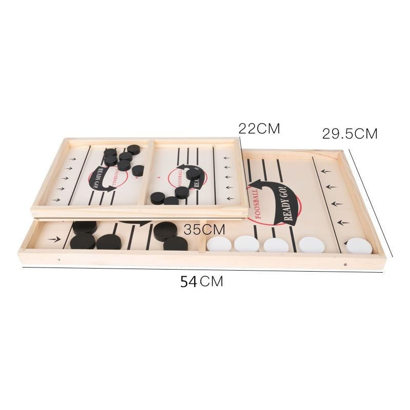 Jucarii, Copii si Bebe - Jucarii si jocuri - Jocuri si puzzle - Jocuri de societate - Joc Fooseball Interactiv, Flippy, Tip Hockey pe Gheata, din Lemn, 10 Piese de Joc, +4 Ani, 54 x 29 cm, Multicolor - Infinity.ro