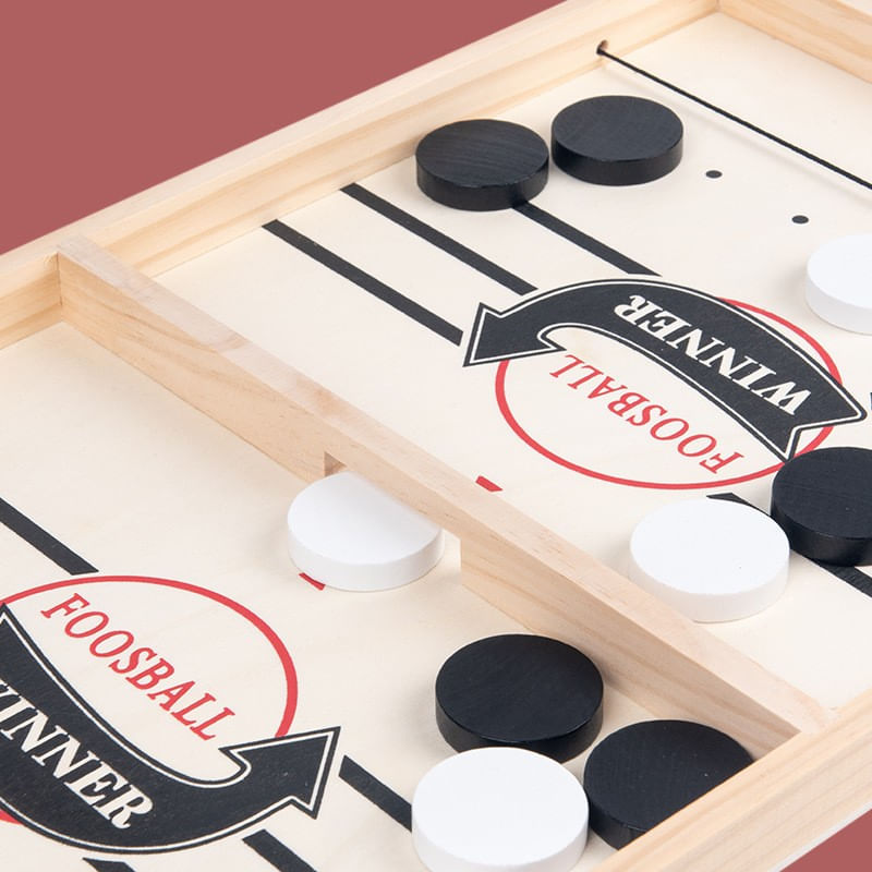 Jucarii, Copii si Bebe - Jucarii si jocuri - Jocuri si puzzle - Jocuri de societate - Joc Fooseball Interactiv, Flippy, Tip Hockey pe Gheata, din Lemn, 10 Piese de Joc, +4 Ani, 54 x 29 cm, Multicolor - Infinity.ro