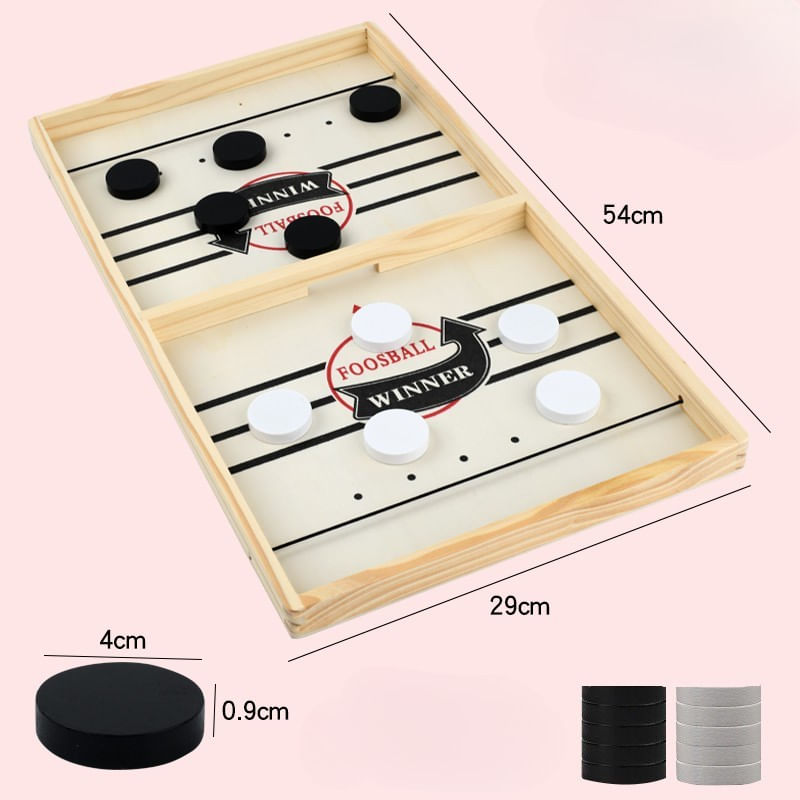 Jucarii, Copii si Bebe - Jucarii si jocuri - Jocuri si puzzle - Jocuri de societate - Joc Fooseball Interactiv, Flippy, Tip Hockey pe Gheata, din Lemn, 10 Piese de Joc, +4 Ani, 54 x 29 cm, Multicolor - Infinity.ro