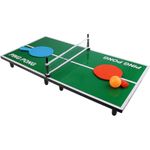 Sport si Outdoor - Sporturi cu paleta - Tenis de masa - Palete si mingi tenis de masa - Mini Masa de Ping Pong Flippy, pentru interior, Material Lemn, 60 x 10 x 30 cm, 2 mingi, portabila, verde - Infinity.ro
