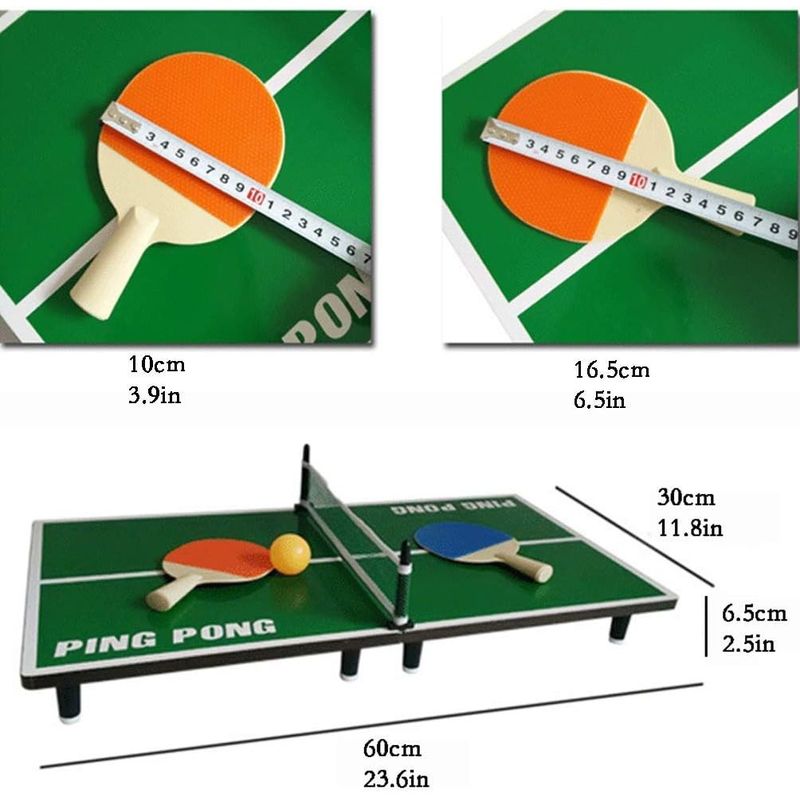 Sport si Outdoor - Sporturi cu paleta - Tenis de masa - Palete si mingi tenis de masa - Mini Masa de Ping Pong Flippy, pentru interior, Material Lemn, 60 x 10 x 30 cm, 2 mingi, portabila, verde - Infinity.ro