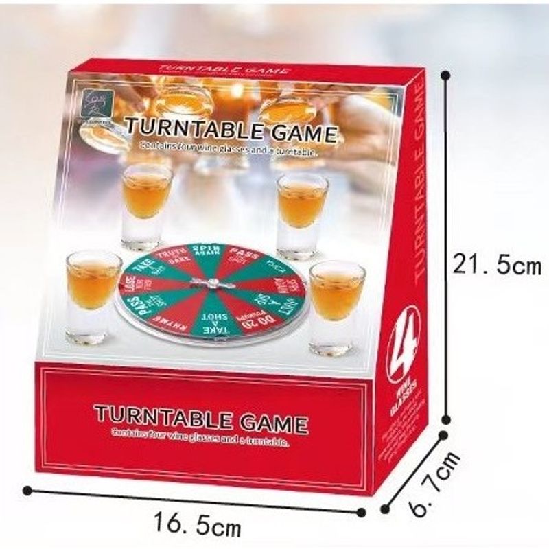 Jucarii, Copii si Bebe - Jucarii si jocuri - Jocuri si puzzle - Jocuri de societate - Joc de Baut Flippy, Ruleta Norocoasa, cu 4 Pahare de Shot, +18 Ani, Rosu/Verde - Infinity.ro