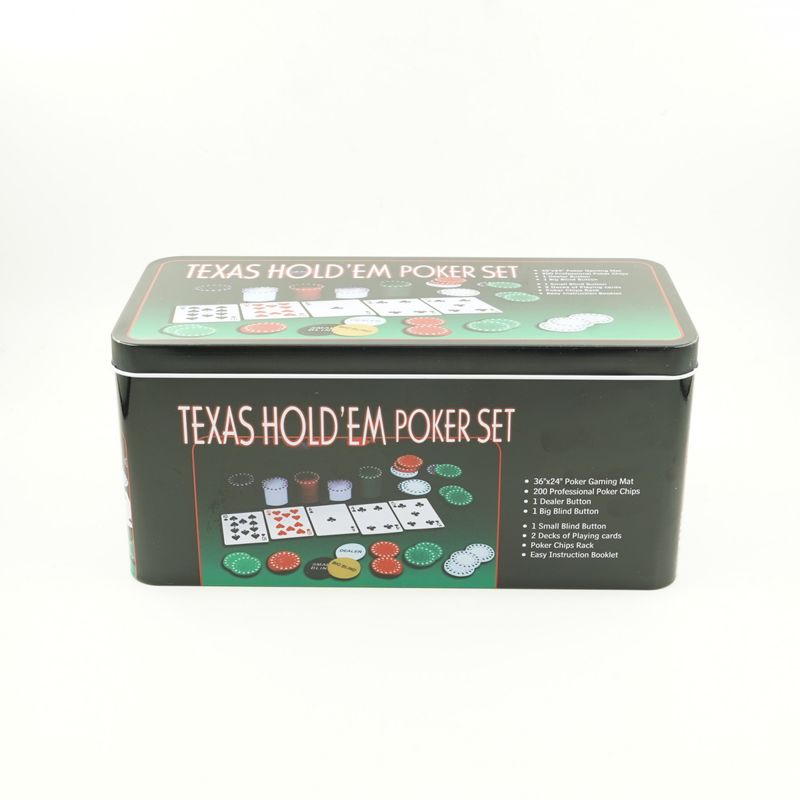 Sport si Outdoor - Alte sporturi - Seturi poker - Set de Poker Complex cu 200 de jetoane Flippy, Include 2 seturi de carti, Texas Hold`em set, portabil, cutie depozitare - Infinity.ro