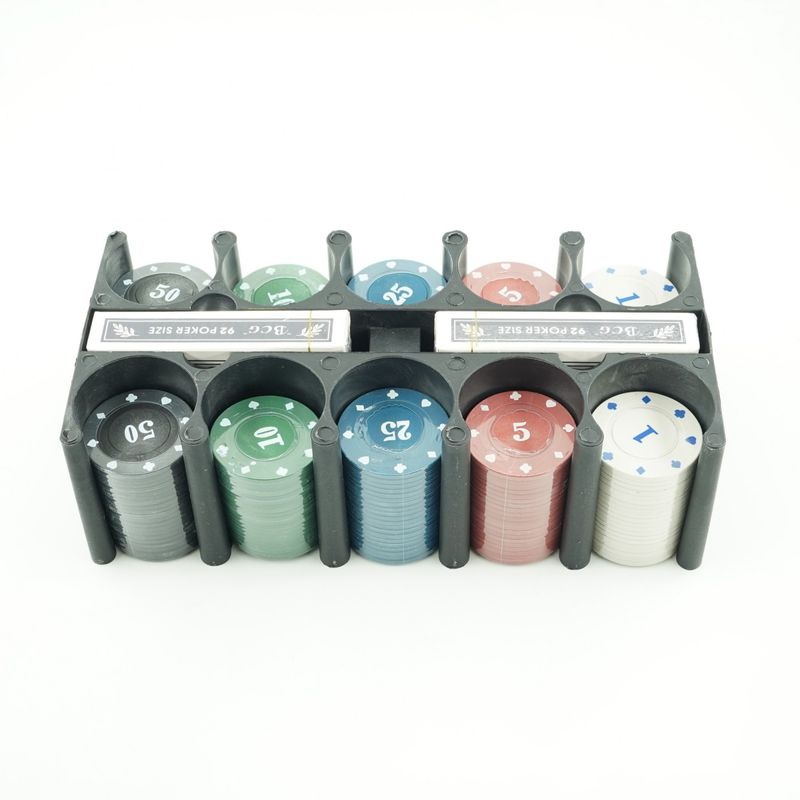 Sport si Outdoor - Alte sporturi - Seturi poker - Set de Poker Complex cu 200 de jetoane Flippy, Include 2 seturi de carti, Texas Hold`em set, portabil, cutie depozitare - Infinity.ro