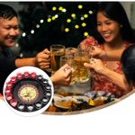Jucarii, Copii si Bebe - Jucarii si jocuri - Jocuri si puzzle - Jocuri de societate - Joc de Ruleta Flippy, cu Pahare de Shot si Plansa de Joc Blackjack, 31 cm, Multicolor - Infinity.ro