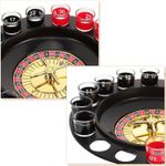 Jucarii, Copii si Bebe - Jucarii si jocuri - Jocuri si puzzle - Jocuri de societate - Joc de Ruleta Flippy, cu Pahare de Shot si Plansa de Joc Blackjack, 31 cm, Multicolor - Infinity.ro