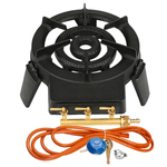 Sport si Outdoor - Camping - Bucatarie de camping - Arzatoare si accesorii - Pirostrie fonta SARA cu 3 robineti +  Kit reglabil gpl RH-10 + Tub flex 2M+2 Coliere - Infinity.ro
