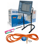 Casa si Gradina - Termice - Generatoare de aer cald - Soba cu arzator mare cu suport, 3500 W, 220 g/h + Aprinzator + Kit reglabil gpl RH-10 + Tub flex 2M+2 Coliere - Infinity.ro