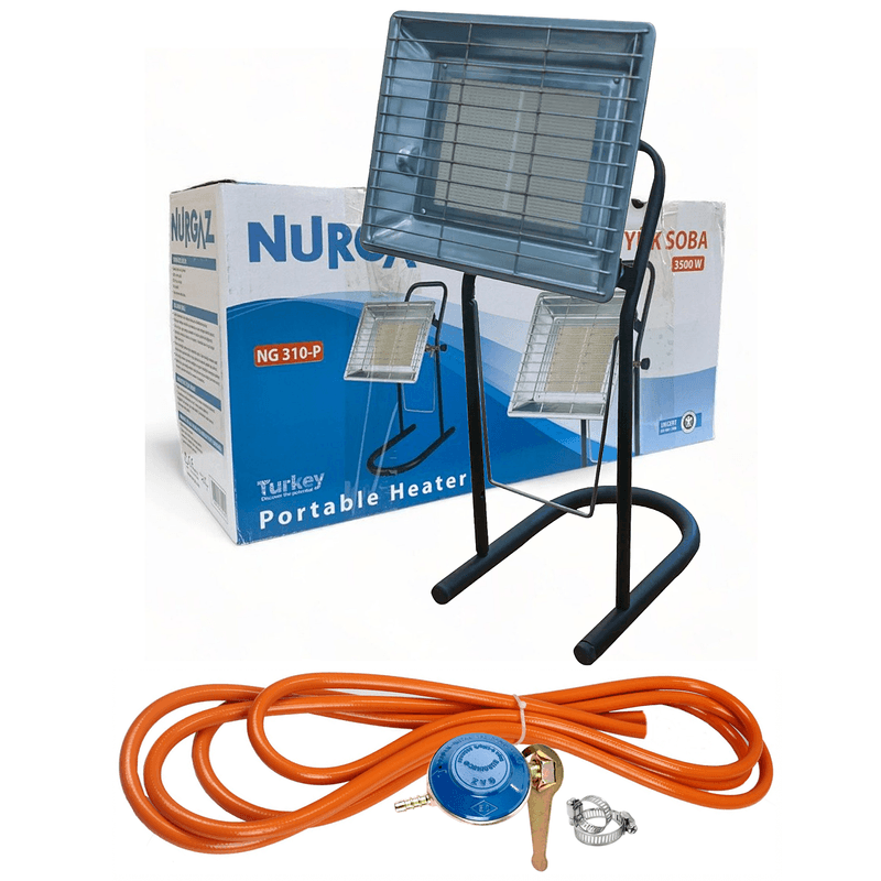 Casa si Gradina - Termice - Generatoare de aer cald - Soba cu arzator mare cu suport, 3500 W, 220 g/h + Kit reglabil gpl RH-10 + Tub flex 2M+2 Coliere - Infinity.ro