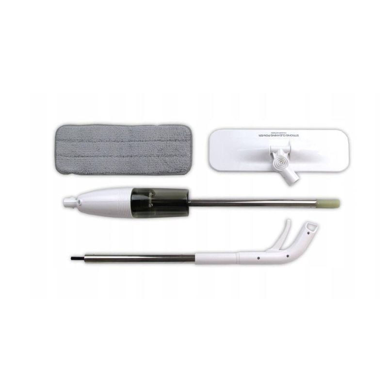 Market - Curatenie si intretinere casa - Produse menaj - Mopuri - Mop plat, Flippy, cu pulverizator, pentru uz casnic, plastic, rezerva de mop din microfibra, 125x40 cm, Alb/Negru - Infinity.ro
