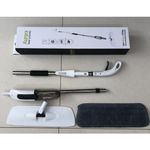 Market - Curatenie si intretinere casa - Produse menaj - Mopuri - Mop plat, Flippy, cu pulverizator, pentru uz casnic, plastic, rezerva de mop din microfibra, 125x40 cm, Alb/Negru - Infinity.ro
