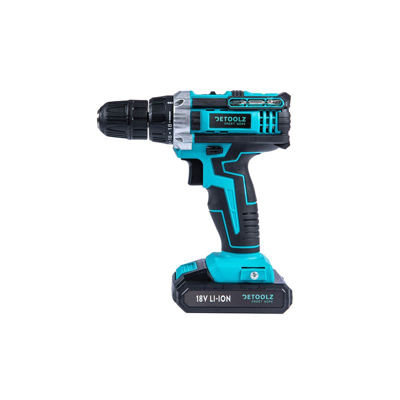 Casa si Gradina - Constructii - Scule electrice si accesorii - Masini de gaurit si insurubat - Masina gaurit si insurubat Detoolz 2 acumulatori Li-Ion 18V, 1.3 Ah, mandrina 10 mm - Infinity.ro