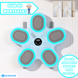 Panou interactiv pentru lovituri, Danesso®, Pentru Copii, Conexiune Bluetooth, Difuzor integrat, Manusi Incluse