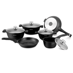 Casa si Gradina - Bucatarie si vesela - Vase pentru gatit - Oale si cratite - Set 16 piese HR-ST16M, acoperire din marmura - Infinity.ro