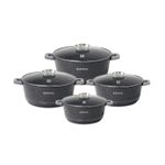 Casa si Gradina - Bucatarie si vesela - Vase pentru gatit - Oale si cratite - Set 4 cratite cu capac HR-5211, acoperire din marmura, 20-24-28-32cm/2.2-4.1-6.4-9.8L - Infinity.ro