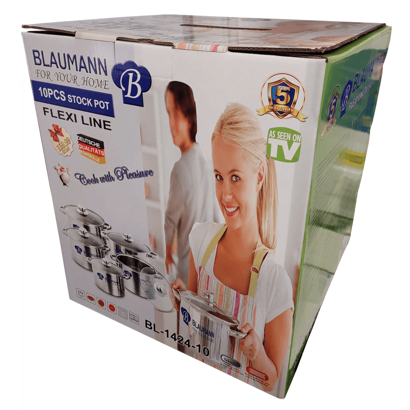 Casa si Gradina - Bucatarie si vesela - Vase pentru gatit - Oale si cratite - Set oale din Inox 10 piese BL-1424-10 - Infinity.ro