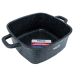 Casa si Gradina - Bucatarie si vesela - Vase pentru gatit - Oale si cratite - Oala aluminiu marmurat, diametru 28cm, capacitate 6.6L, culoare negru, capac de sticla, cod 4403 - Infinity.ro