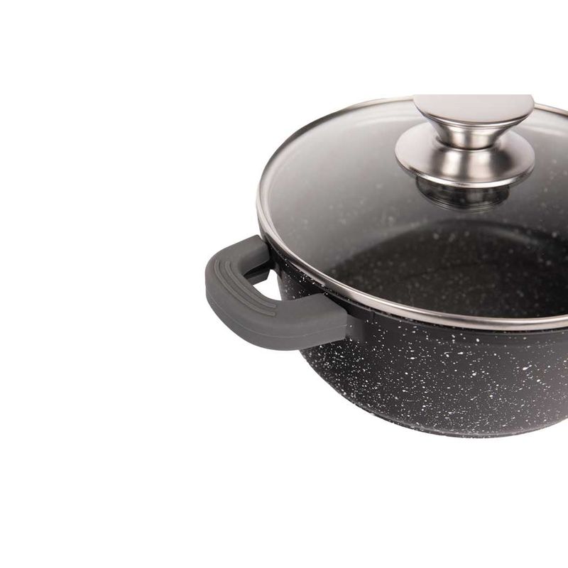 Casa si Gradina - Bucatarie si vesela - Vase pentru gatit - Oale si cratite - Set 3 cratite cu capac CF-DCS02, acoperire din marmura,32-36-40cm/8.6L-13.2L-17L,anti lipire - Infinity.ro